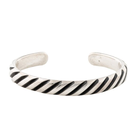 DAVID YURMAN STERLING SILVER 925 MODERN CABLE CUFF BRACELET - Picture 1 of 9